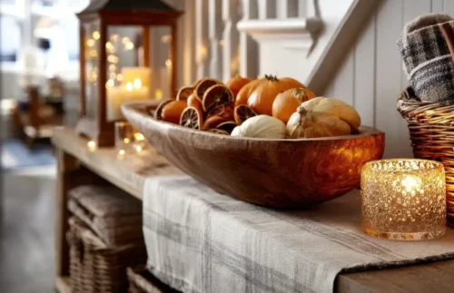 ¿Cómo decorar un recibidor usando un cuenco?